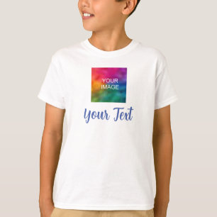 T-shirt Texte Photo Personnalisé Script Calligraphié Enfan