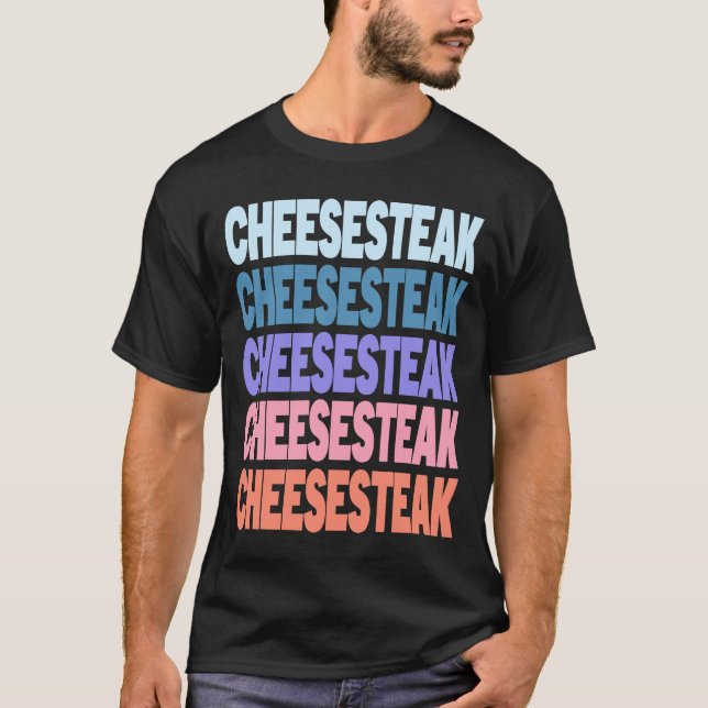 T-shirt Texte répété moderne Cheesesteak (Devant)