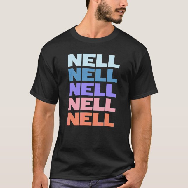 T-shirt Texte répété moderne Nell (Devant)