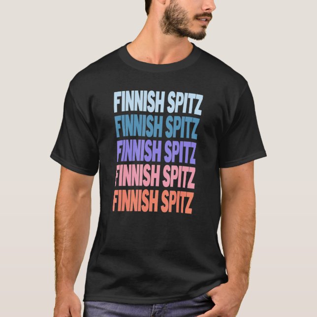 T-shirt Texte Répété Moderne Spitz Finlandais (Devant)