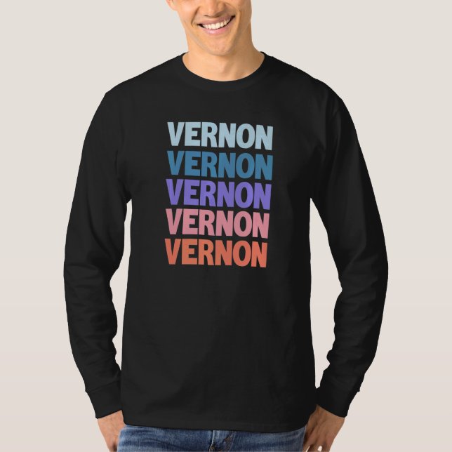T-shirt Texte Répété Moderne Vernon (Devant)