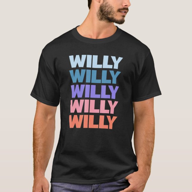 T-shirt Texte répété moderne Willy (Devant)