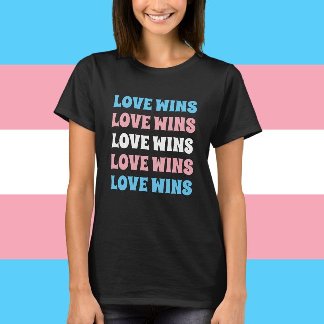 T-shirt Texte répété personnalisé Fierté transgenre LGBTQ (Créateur téléchargé)