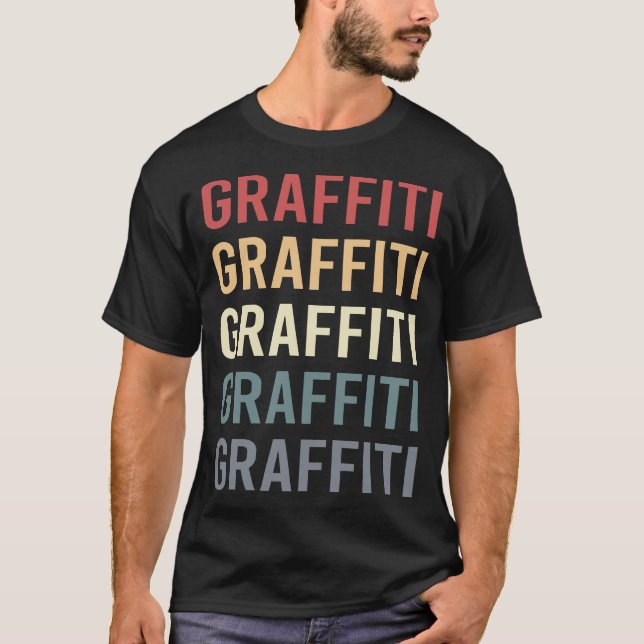T-shirt Texte Rétro Graffiti (Devant)
