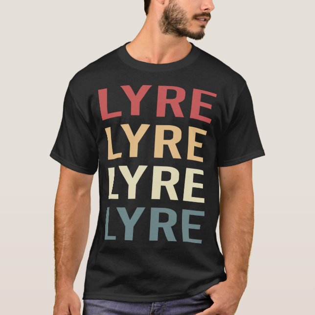 T-shirt Texte Rétro Lyre (Devant)