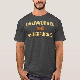 T-shirt Texte Rétro Vintage Surtravaillé Et Sous-Traité
