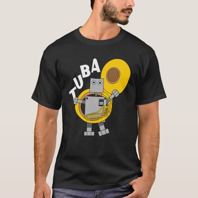 T-shirt Texte Robot Tuba (Devant)