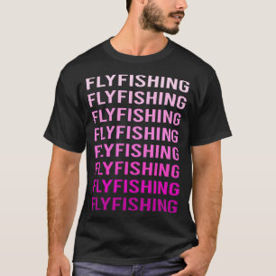 T-shirt Texte rose pêche à la mouche