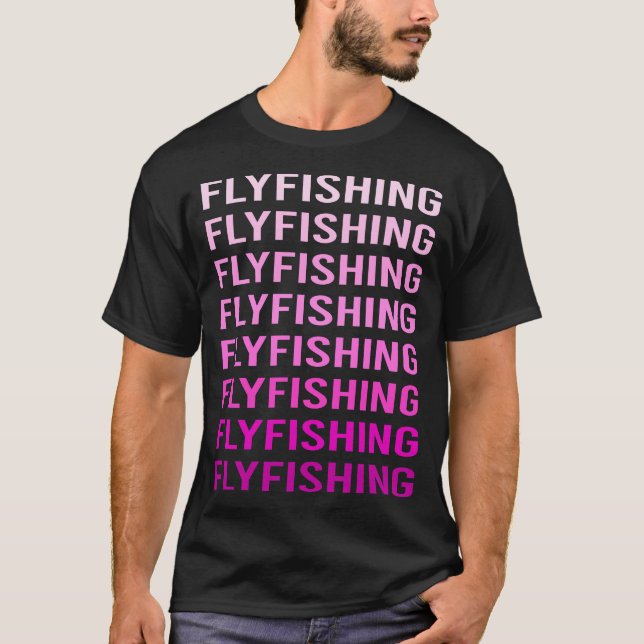T-shirt Texte rose pêche à la mouche (Devant)