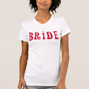 T-shirt Texte rouge de la mariée