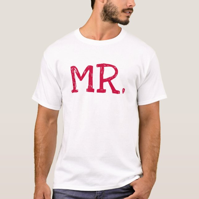T-shirt Texte rouge de la pièce M. (Devant)