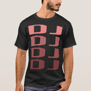 T-shirt Texte Rouge Djing DJ Disc Jockey Deejay