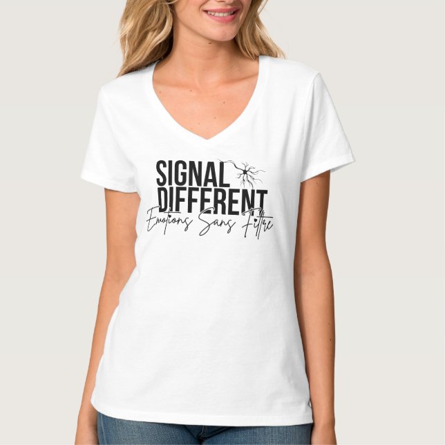 T-shirt Texte Signal différent (Devant)