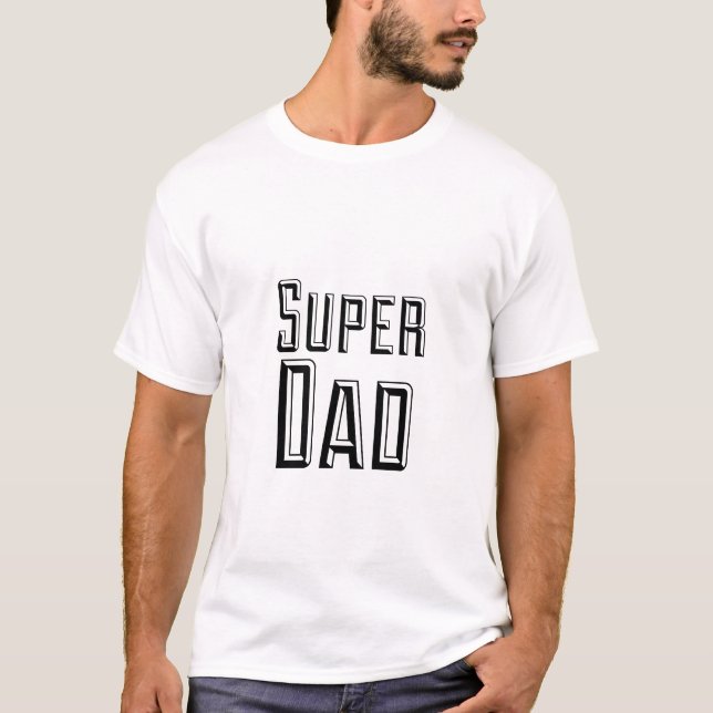 T-shirt Texte superbe de bloc de papa (Devant)