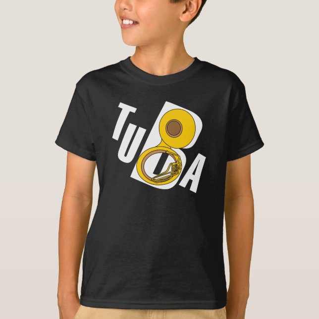 T-shirt Texte Tuba incliné (Devant)