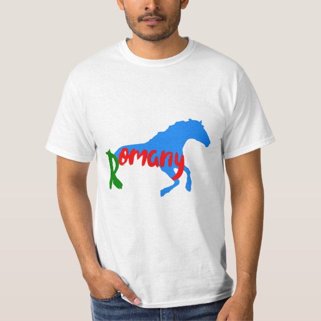 T-shirt Texte tzigane romain et cheval (Devant)