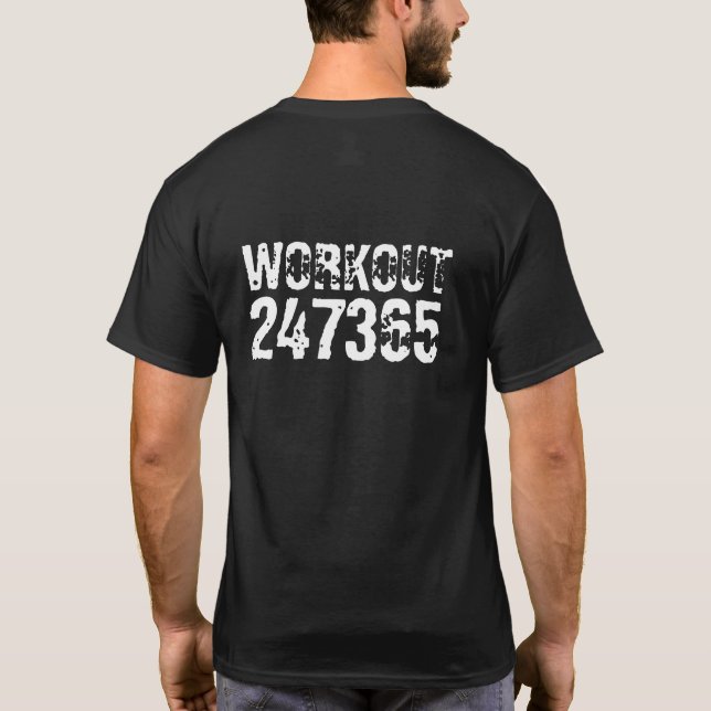 T-shirt Texte usé et rayé Workout 247365 blanc (Dos)