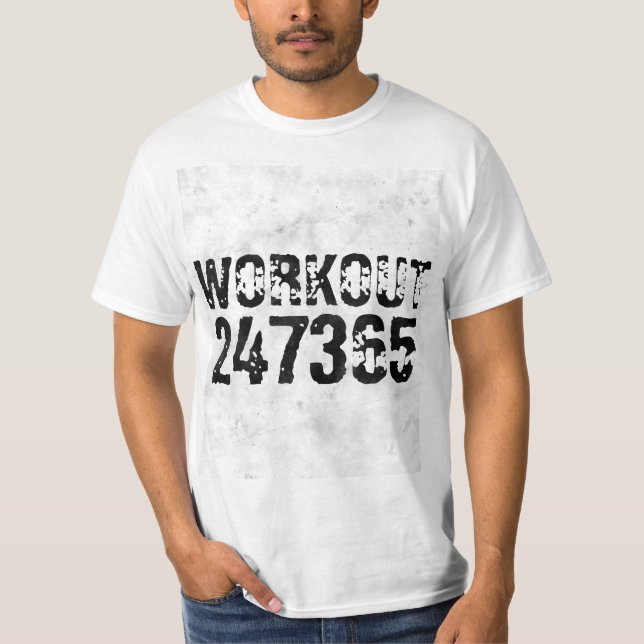 T-shirt Texte usé et rayé Workout 247365 rustique (Devant)
