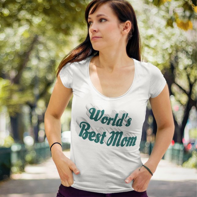 T-shirt Texte vert de la meilleure maman (Créateur téléchargé)