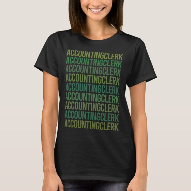 T-shirt Texte vert - Greffier comptable (Devant)