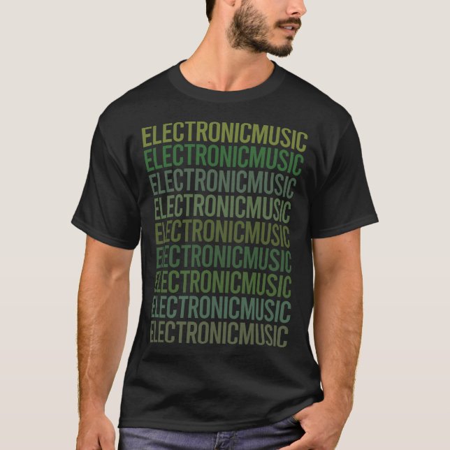 T-shirt Texte vert Musique électronique (Devant)
