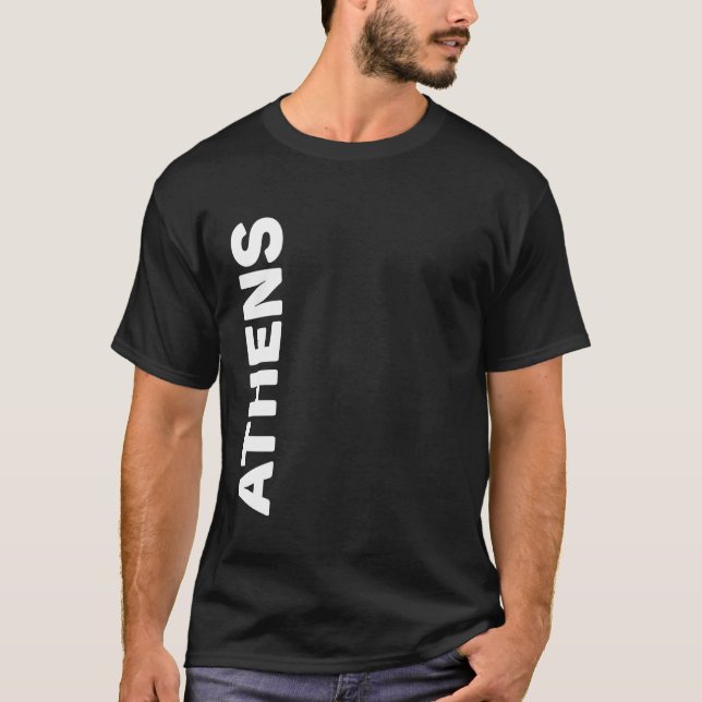T-shirt Texte vertical Athènes (Devant)