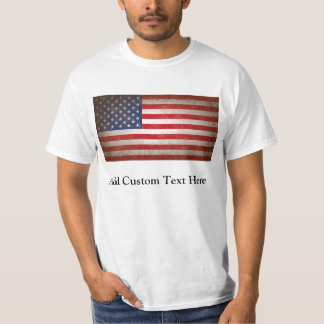 T-shirt Texte vintage du drapeau américain w/Custom