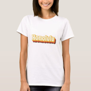 T-shirt Texte Vintage Honolulu Retro