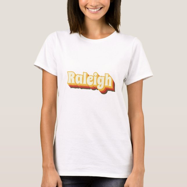 T-shirt Texte Vintage Raleigh Retro (Devant)
