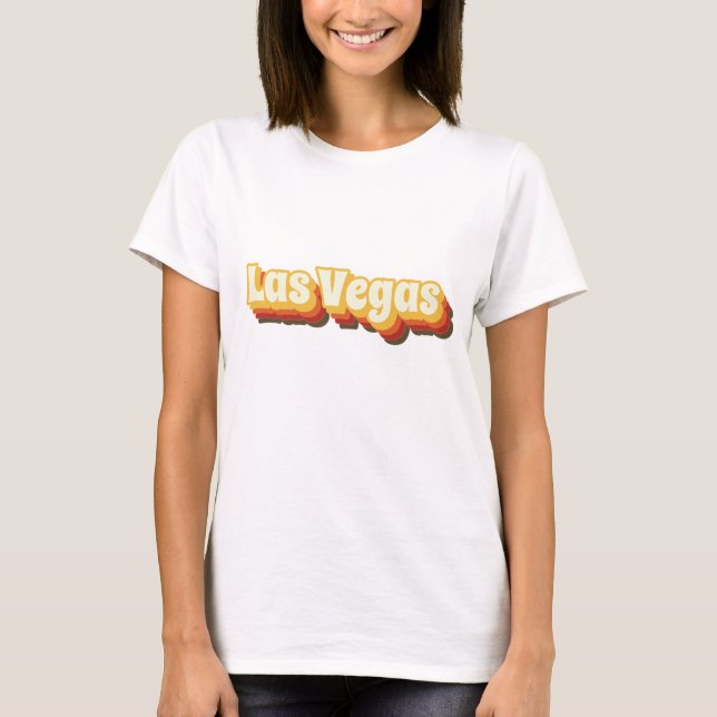 T-shirt Texte Vintage rétro Las Vegas (Devant)