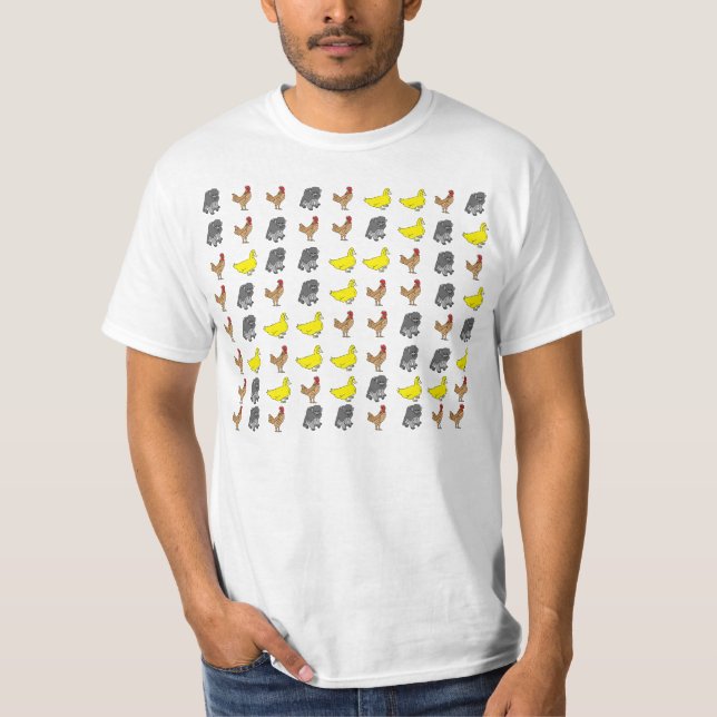 T-shirt Textes de canard de singe de poulet (Devant)
