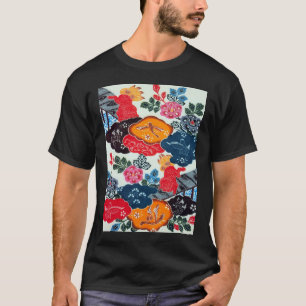 T-shirt Textile japonais Kimono vintage (Bingata)