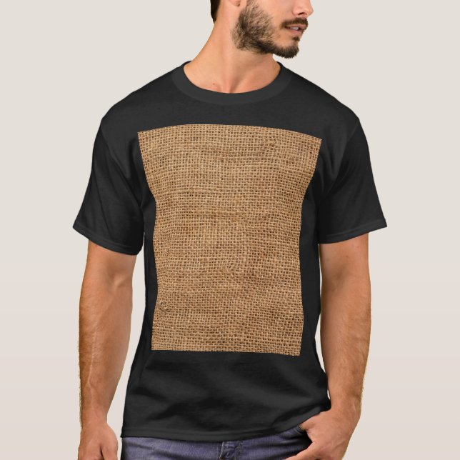 T-shirt Texture Brown du sac de tissu Burlap (Devant)