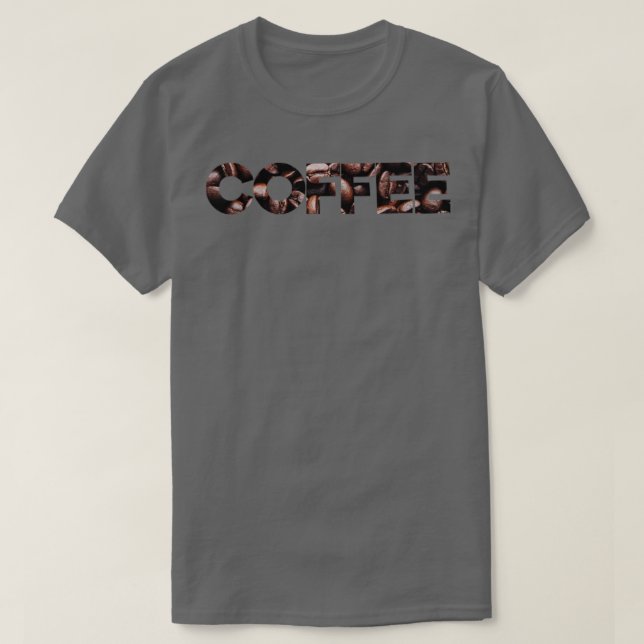 T-shirt texture café avec grains de café (Design devant)