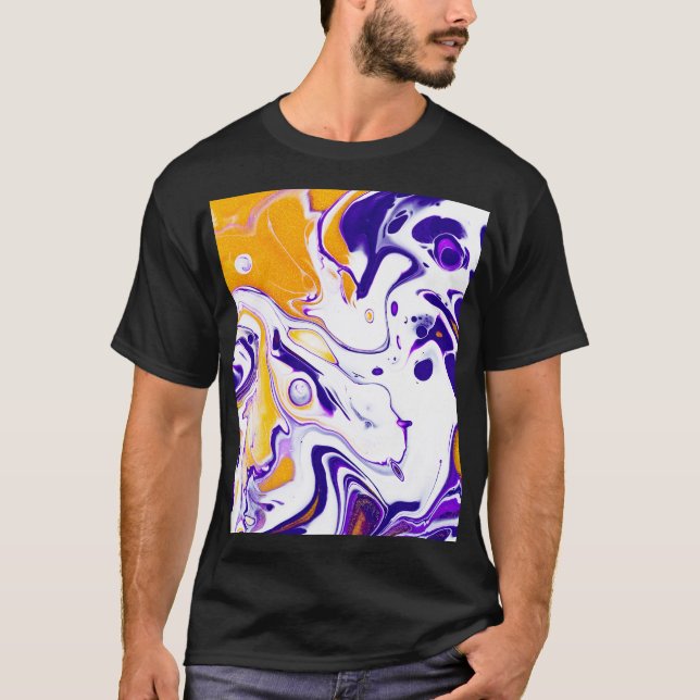 T-shirt Texture d'art fluide : peintures tourbillonnantes. (Devant)