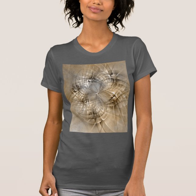 T-shirt Texture d'art fractal moderne abstrait tons de ter (Devant)