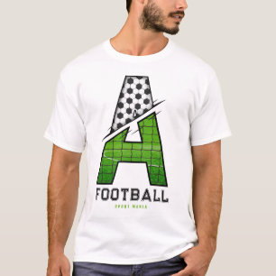 T-shirt Texture de ballon de football Initiale typographie