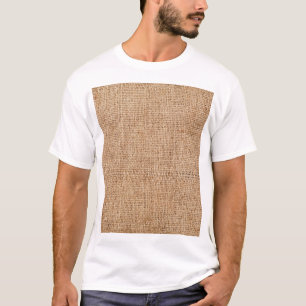 T-shirt texture de burlap Brown, tissu rustique.