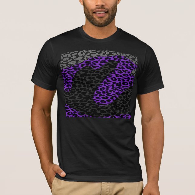 T-shirt Texture de fourrure de léopard motif rétro (Devant)