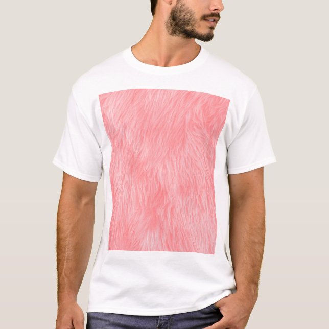 T-shirt Texture de la fourrure de laine rose souple (Devant)