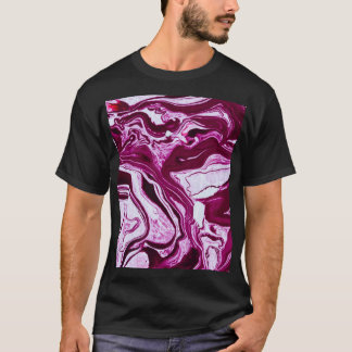 T-shirt Texture de marbre magenta : Art Abstrait des fluid