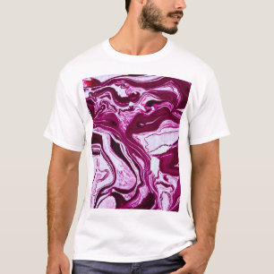 T-shirt Texture de marbre magenta : Art Abstrait des fluid