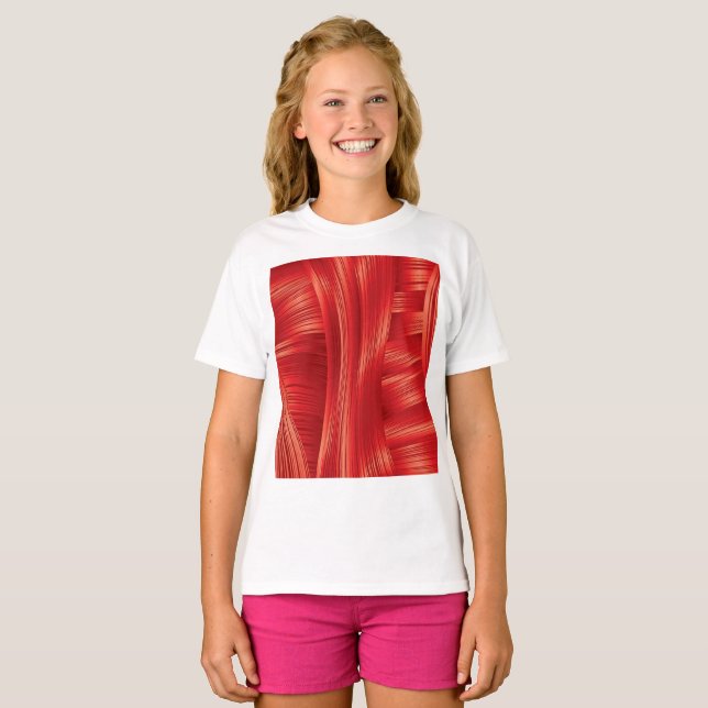 T-shirt Texture dynamique des muscles rouges Abstraite (Devant entier)