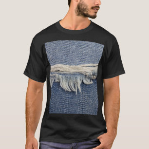 T-shirt Texture jean déchiré, arrière - plan élégant.