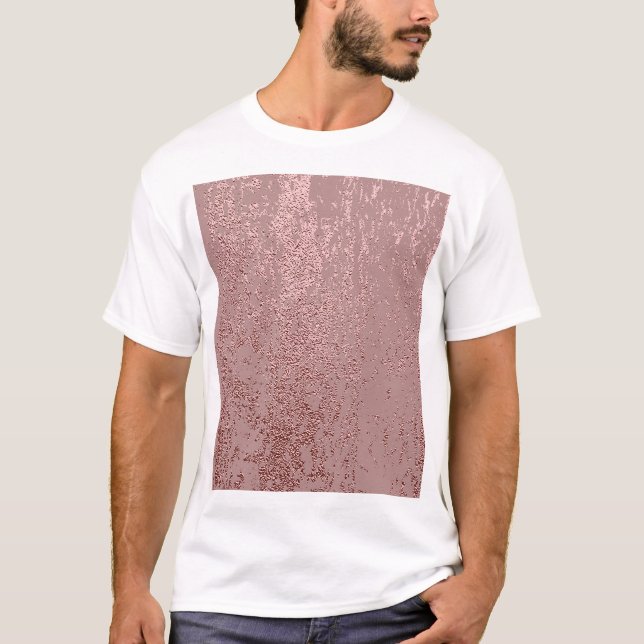 T-shirt Texture or métallique, quartz rose. (Devant)
