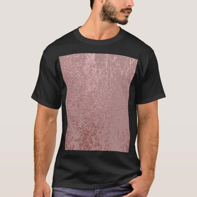 T-shirt Texture or métallique, quartz rose. (Devant)