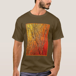 T-shirt Texture sculptée Regarder les branches d'arbre nu