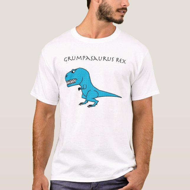 T-shirt Texturisé bleu-clair de Grumpasaurus Rex (Devant)