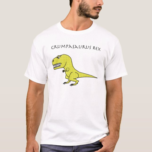 T-shirt Texturisé jaune de Grumpasaurus Rex (Devant)