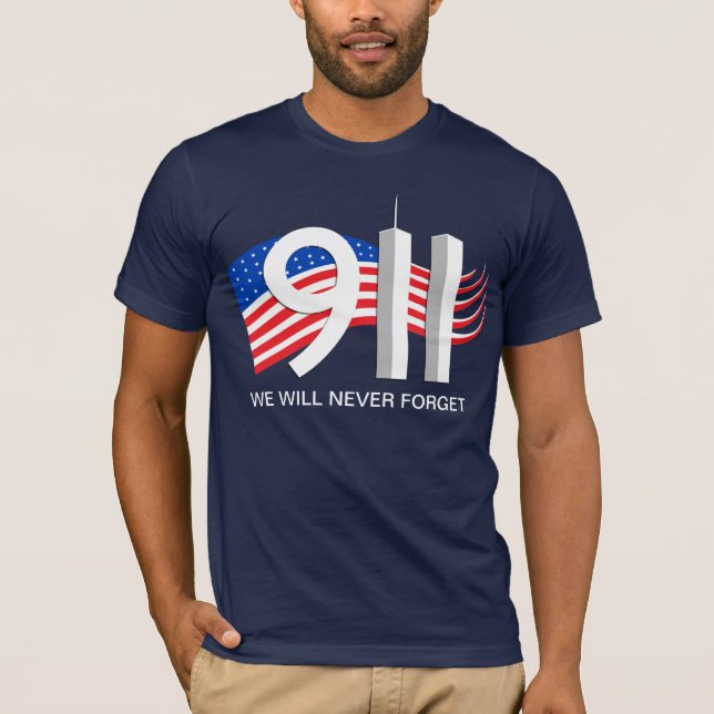 T-shirt Th des 9/11 septembre 11 - nous n'oublierons (Devant)
